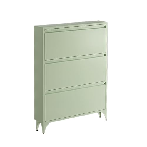 Meuble à chaussures étroit vert 115cm pour entrée et petits espaces