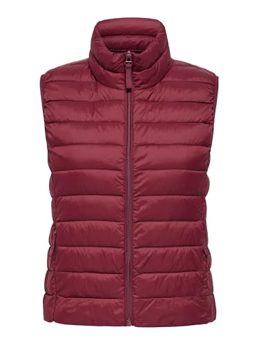 ONLY Quilted Waistcoat Onltahia LW-Abrigo de Cintura Acolchado CC Otw, Rojo Oscuro, M Mujeres