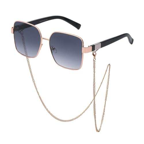 Lunettes de soleil carrées femme MUTYNE vintage avec chaîne élégante