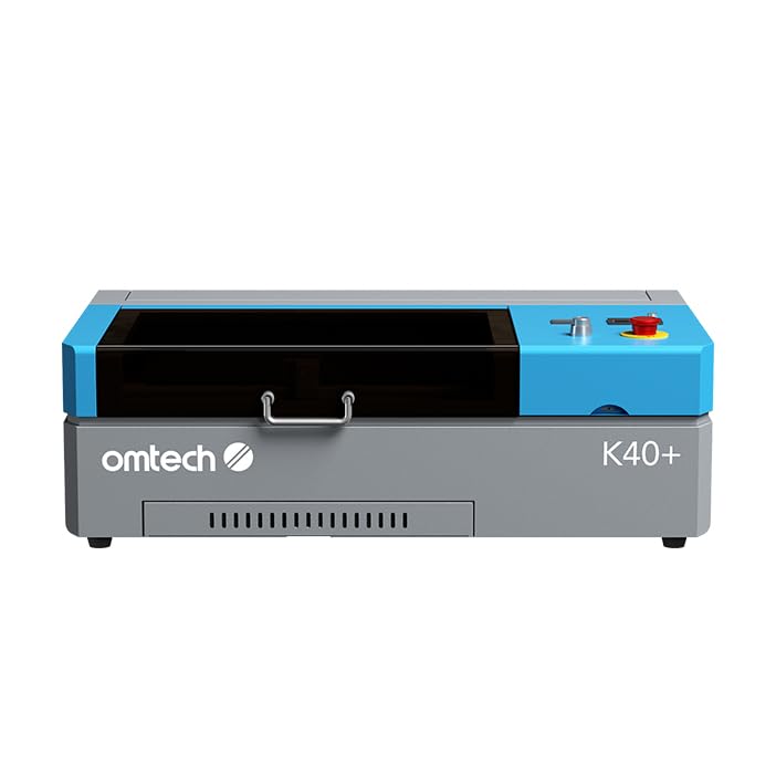 OMTech K40+ 45W CO2 Laser Engraver 12x8 Desktop Laser Cutter & Engraving Machine for Home Use LaserGRBL LightBurn Compatible Adjustable Laser Head Air Assist for Wood Glass More