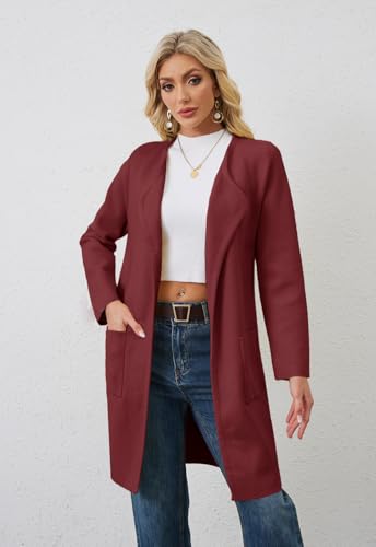 Alaster Queen Women's Open Front Fall Cardigan Long Sweater Knit Winter Coatigan Jacket Cardigan Coats with Pockets2