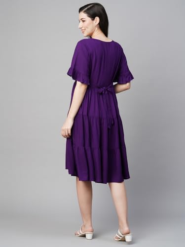 Image of MomToBe Women's Fit and Flare Knee Length Dress