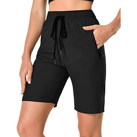 FULLSOFT Women's Hiking Cargo Shorts Quick Dry Lightweight Summer Shorts for Women Athletic Golf Travel with Zipper Pockets, Black, Large Cover
