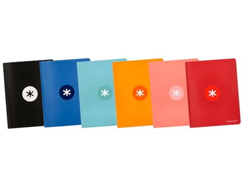 Liderpapel Notizbuch, A5+, genäht, 48 Blatt, 90 g/m², horizontal, liniert, mit Rand, 6 verschiedene Farben