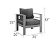 Solaste Patio Furniture Metal Armchair,2 PCS All-Weather Aluminum Garden Outdoor Contemporary Sofa Chair with Cushions, Grey