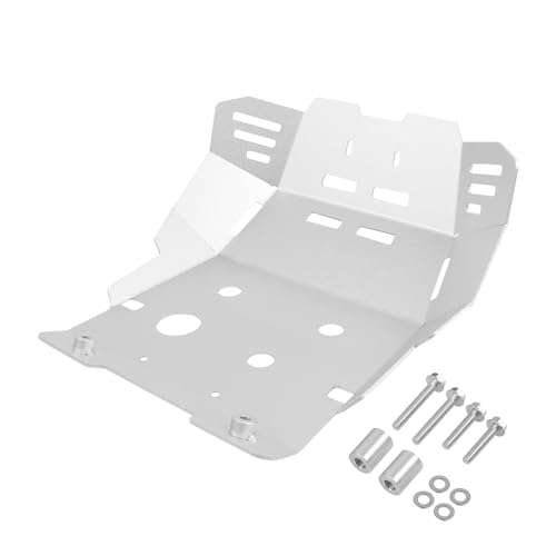 Image of Motorcycle Engine Skid Plate Bash Plate Compatible with Honda CRF300L CRF300 L ABS 2021 2022 2023 2024 2025 CRF300LS 2023 2024 2025 Aluminum Belly Pan Protective Cover(sliver)