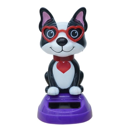 Animaux à tête branlante solaire | Figurines décoratives pour tableau de bord pour la Saint-Valentin ou la décoration de voiture