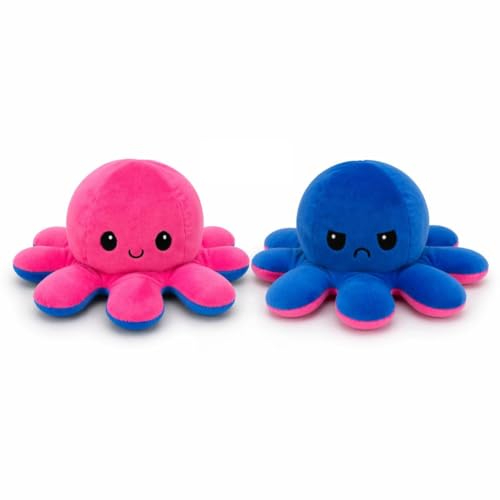 Generisch Doudou pieuvre réversible 30 cm - Peluche pieuvre avec deux émotions - Peluche douce -...