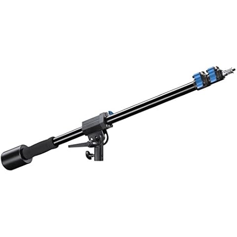 Walimex pro Galgen (Gegengewicht 70-183 cm, Galgen, Auslegearm, Schwenkkopf, Boom aus Aluminium mit 3 Sektionen, Höhen und Längsverstellbar, 2 bis 5 kg Belastbarkeit), Schwarz Cover