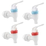 LDEXIN 4Pcs Replacement Cooler Faucet, Water Spigot for Water Dispenser Drink Dispenser Tea Jar, Blue & Red