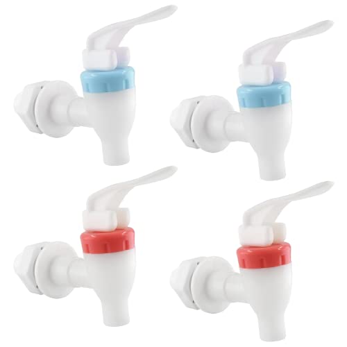 LDEXIN 4Pcs Replacement Cooler Faucet, Water Spigot for Water Dispenser Drink Dispenser Tea Jar, Blue & Red