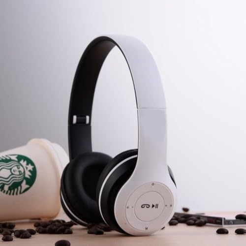 Image of Wireless Bluetooth Over-Ear Headphones with Mic, SD Card Slot, Foldable Stereo Headset, FM Radio, AUX Input, Adjustable Headband, Compatible with All Smartphone, Laptop & Tablet