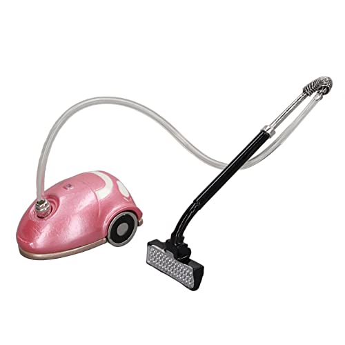 Miniatur Staubsauger f&uuml;r Puppenhaus, Deko Staubsauger im Ma&szlig;stab 1:12 aus Metall f&uuml;r die Puppenhaus Einrichtung (Rosa)