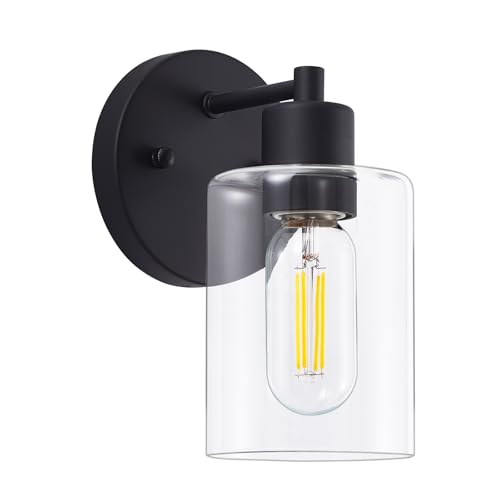 SOPEAS Black Wall Sconce,Wall Light Fixtures, Modern Bathroom Light Fixture