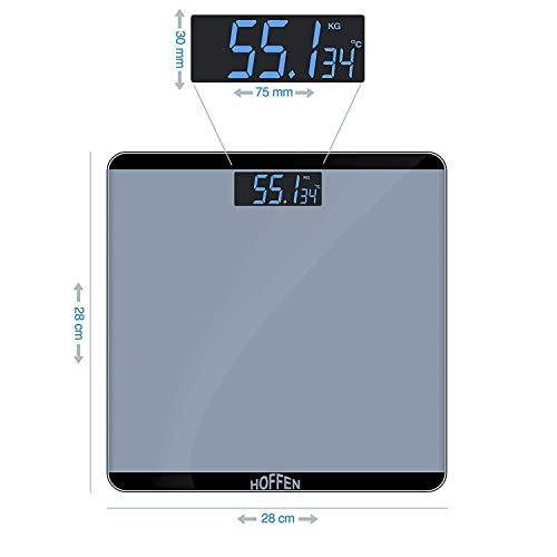 Hoffen Digital Electronic LCD Personal Body Fitness Weighing Scale (HO-18-Grey)