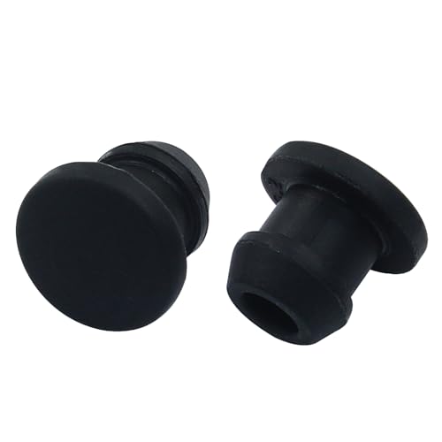 Image of 20 Pcs 6 mm Silicone Plugs Waterproof Stoppers, Black Round Rubber Plugs for Round Holes