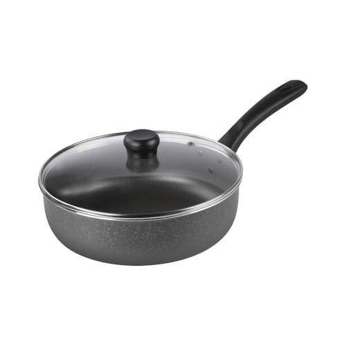 Frigideira Funda com Tampa Antiaderente Panex Stone 24cm – Revestimento Resistente, Base Limpa Fácil, Cozinha Saudável Sem Óleo