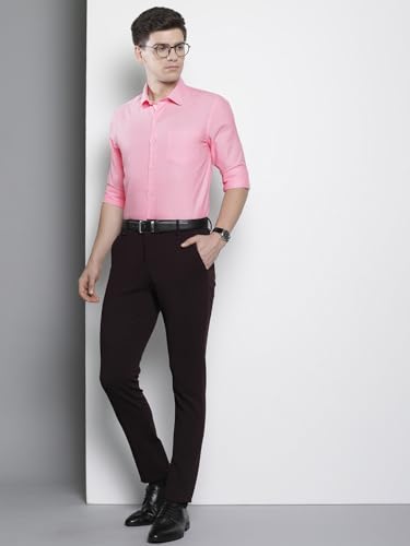 Image of The Indian Garage Co Men Slim Fit Solid Full Sleeves Cutaway Collar Formal Shirt