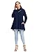 LARACE Cowl Neck Sweatshirts For Women Plus Size Tops With Pockets Long Sleeve Tunic Casual Pullover Button Down Shirt(Navy Blue 3X)
