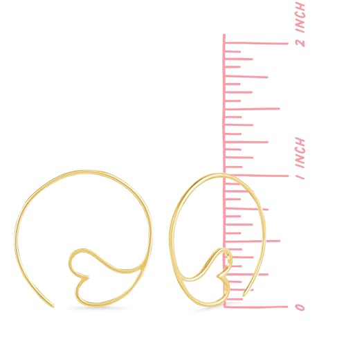 Boma Jewelry Sterling Silver Amore Heart Pull Through Hoop Earrings4