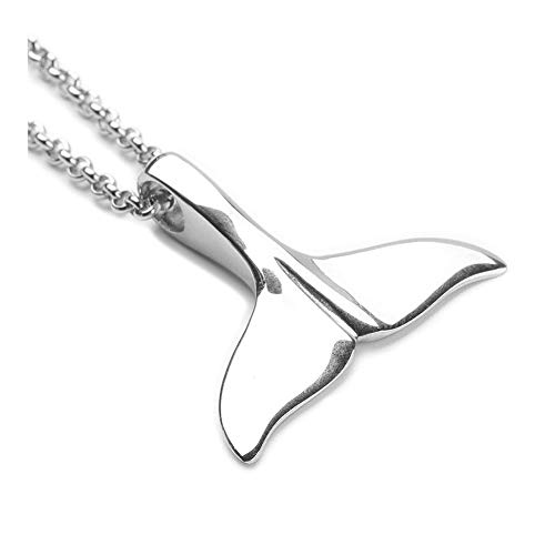 Lzd Stainless Steel Pendant Necklaces Pendant Lobster Clasps Whale Tail 21.6" P370 #TOP7
