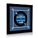 45 Single (6 7/8") Vinyl-Record Frame Featuring Dark Blue Mat Design and Solid Wood Black Matte Finish Frame