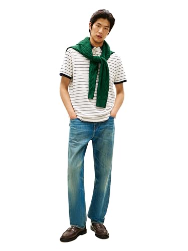 Image of Tommy Hilfiger Men's Short Sleeve Polo Shirts in Classic Fit with Stretch and Organic Pique Cotton