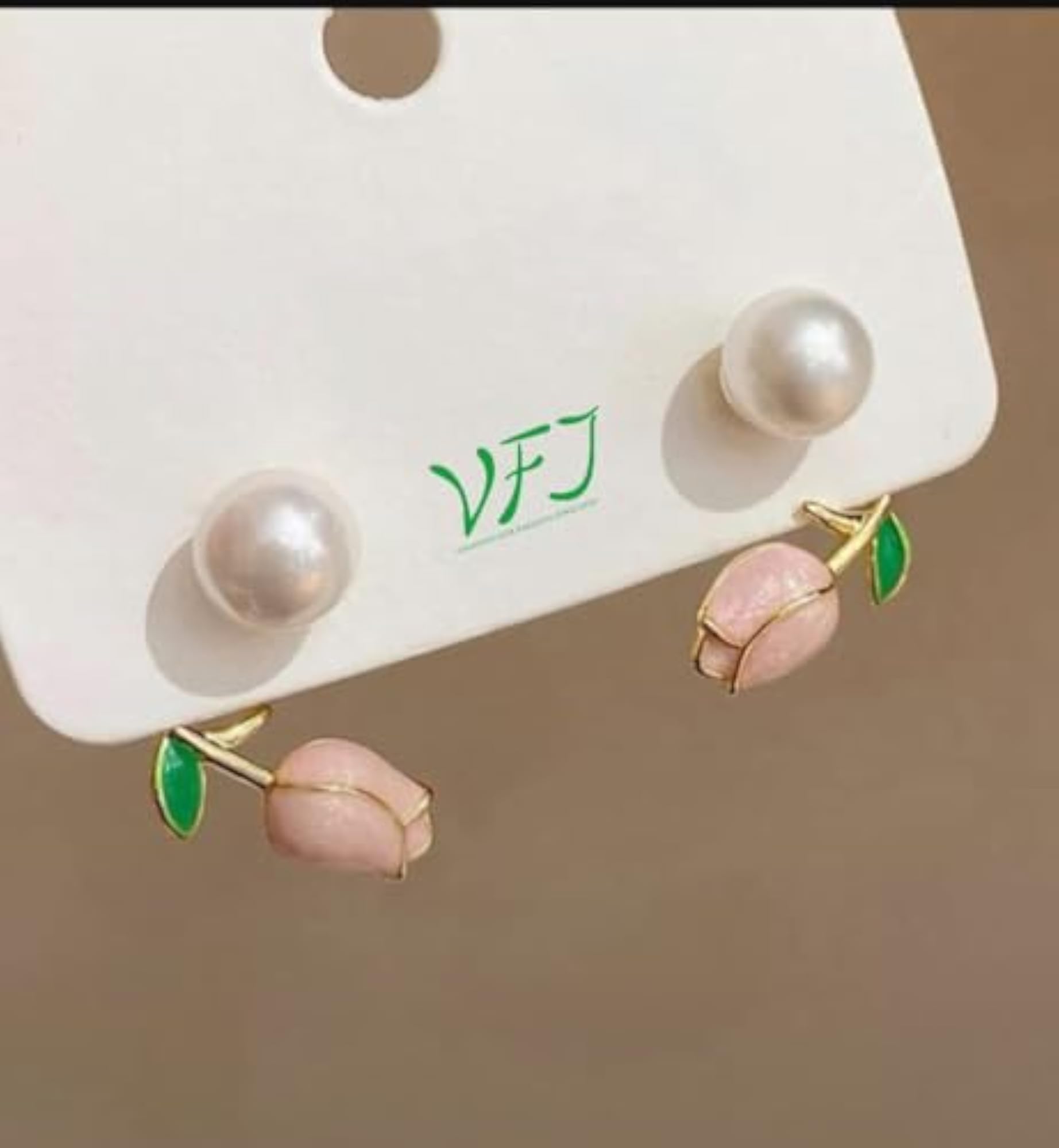 Girls' Sizzling Glittering Rose Pearl Stud Earrings