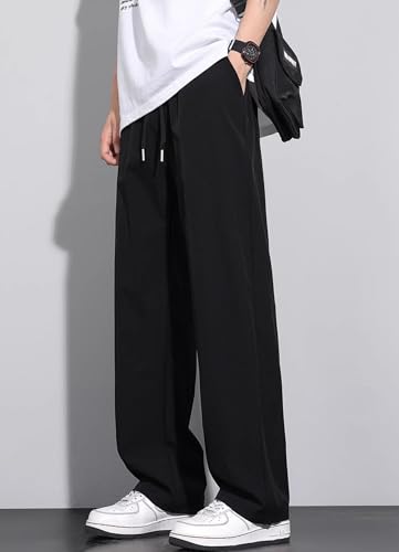 AeroStrides Mens Thin Ice Silk Stretch Straight Pants Casual Quick-Dry Slim Athletic Trousers with Pockets Hiking Travel2