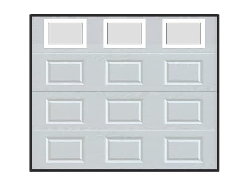 Vente-unique - Porte de garage sectionnelle à cassette blanc avec fenêtres motorisée L254 x H218 cm - CAOPAS