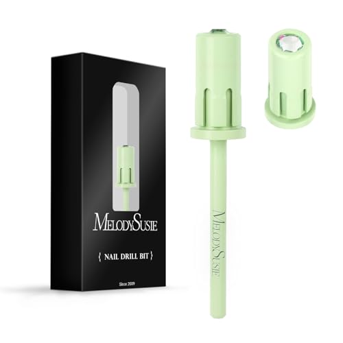 Image of MelodySusie Crystal Top Mandrel Bit for Nails, 3 /32'' Easy Off Nail Drill Bits for Sanding Bands, Suitable for Acrylic Nails Gel Manicures and Pedicures, Tea Green
