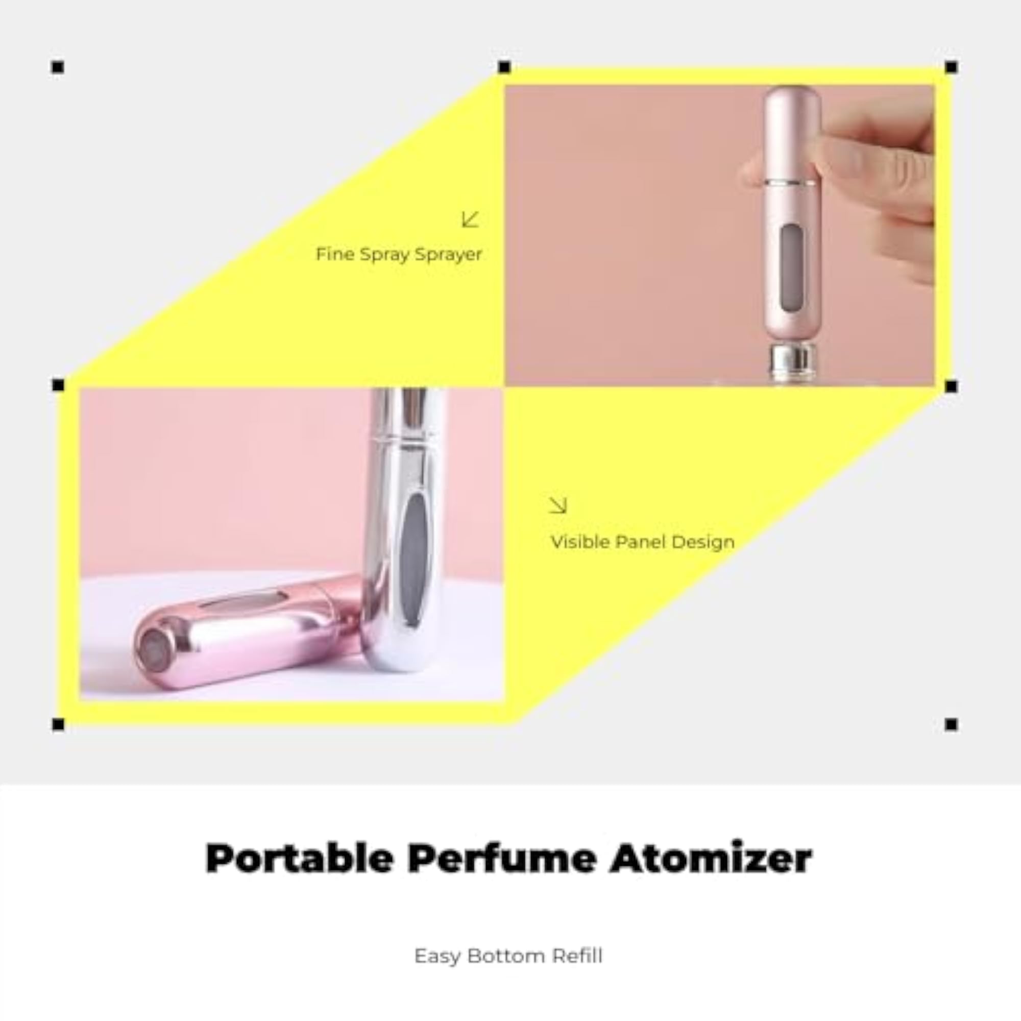 Perfume Atomizer, Refillable Spray Bottle, Matte Pink