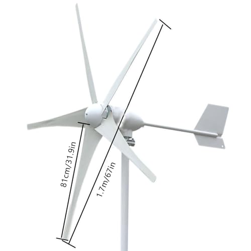 Kit generatore eolico domestico, 1500 W, 5 pale, 12/24/48 V, regolatore di carica ibrido eolico-solare per sistemi di energia rinnovabile marini off-grid.