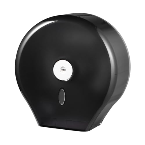 SMASOLO Soporte de Papel Higiénico de Pared con Cerradura y Ventana Indicadora Dispensador de Rollo Grande para Baños Oficinas y Públicos Color Negro SMASOLO Soporte de Papel Higiénico de Pared con Cerradura y Ventana Indicadora Dispensador de Rollo Grande para Baños Oficinas y Públicos Color Negro