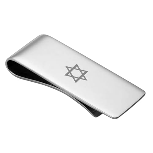 Ashton and Finch Star of David Gifts | Jewish Money Clip | Gift Ideas for Men, Silver, Minimalist