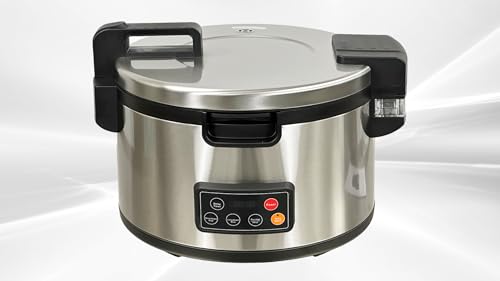 ETL Commercial Electric Rice Cooker, 45-Cup Capacity, Digital Control Panel with Keep Warm Function, Stainless Steel GR06