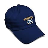 Speedy Pros Soft Baseball Cap Scotland Flag Embroidery Flags World Cup Soccer Twill Cotton Embroidered Dad Hats for Men & Women Navy Design Only