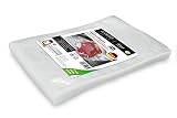 CASO Siegelrandbeutel 20 x 30 cm, 90 mμ, 100 Stück, ausschließlich für Kammervakuumierer, glatte Oberfläche, stabile Schweißnaht, BPA-Frei, Sous Vide, Made in Germany