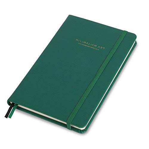 Minimalism Art, Premium Hard Cover Notebook Journal, Classic 5" X 8.3", 122 Numbered Pages, Gusseted Pocket, Ribbon Bookmark, Extra Thick Ink-Proof Paper 120Gsm, San Francisco (Dotted, Green) #TOP3