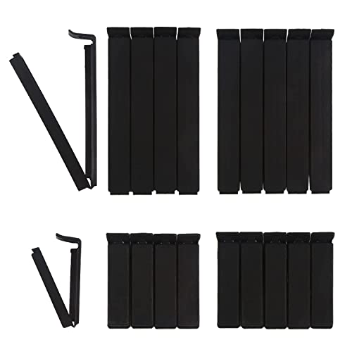 DERAYEE 30pcs Fermeture Sachet Alimentaire Réutilisable, Pince Noires Sachet Alimentaire en 2 Tailles