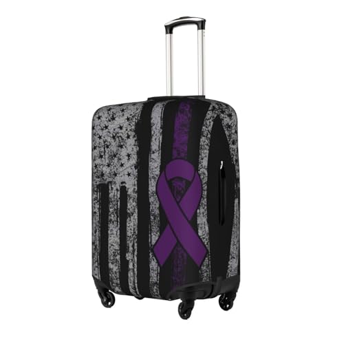 Travel Luggage Cover Lupus Awareness America Flag Fashion Washable Baggage Suitcase Protector Fit For Luggage Small2