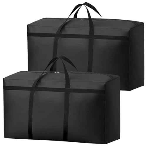 KOMABLEN 2pz.180L Grande Borsa Portaoggetti, 600D Oxford Impermeabile Borse Trasloco, Borsone da Viaggio con Cerniera e Manici, Borse Trasloco per Vestiti, Stagionale, Trapunte, Coperte