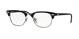 Ray-Ban Unisex 5154 Clubmaster Eyeglasses Shiny Black 49mm