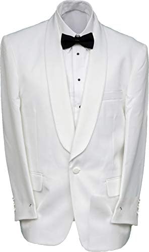 Mens Vintage Classic Shawl Collar White Dinner Jacket one Button 42 Regular New