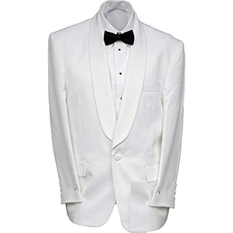 Broadway Tuxmakers Mens Vintage Classic Shawl Collar White Dinner Jacket one Button 42 Regular New Cover