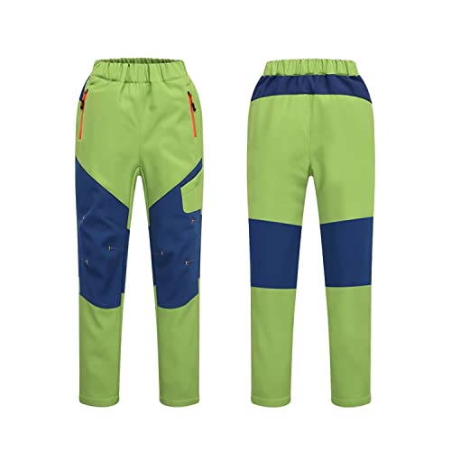 Kids Boys Youth Hiking Cargo Pants Soft Shell Snow Pants Waterproof Outdoor Fleece Lined Insulated Trousers2