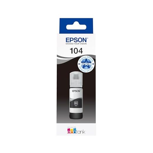Epson EP65580 Original 104 EcoTank Tintenflasche (ET-2710 ET-2711 ET-2720 ET-2726 ET-4700 ET-2712,ET-2721) schwarz, 65ml