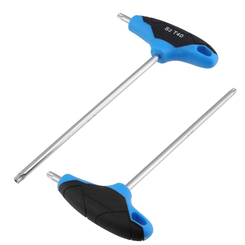 Image of Antrader T40 Torx Screwdriver,Anti Tamper Proof Torx Key,S2 Steel T-Handle Dual End Wrench-2Pcs (Blue)