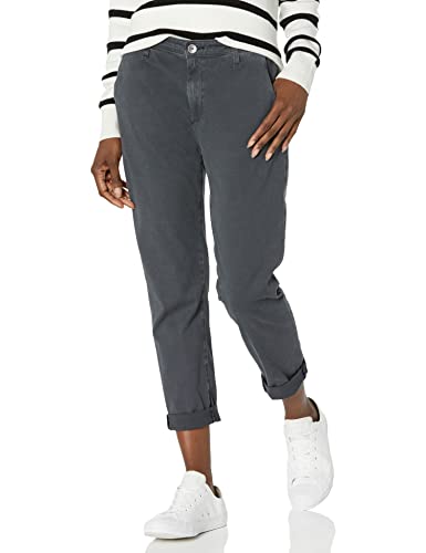 Pantalon femme Caden AG Adriano Goldschmied bleu foncé chino droit et élégant taille haute 24