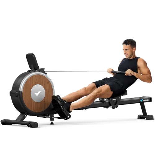 MERACH Rowing Machine, Magnetic Rower Machine for Home, 16 Levels of Quiet Resistance, Dual Slide Rail with Max 350lb Weight Capacity, App Compatible